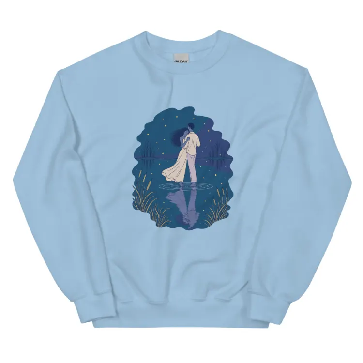 The The Lake Waltz Crewneck in Light Blue.