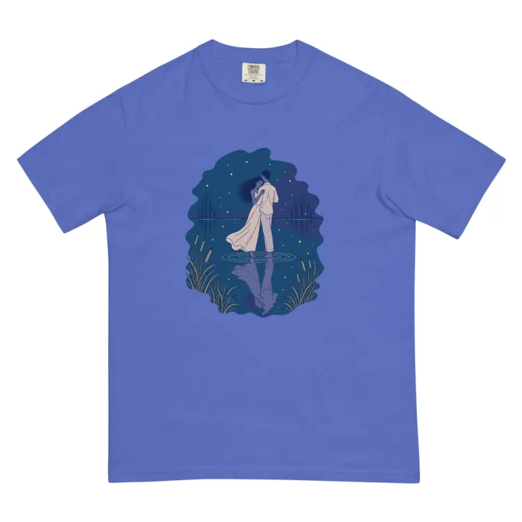 The The Lake Waltz Tee in Flo Blue.