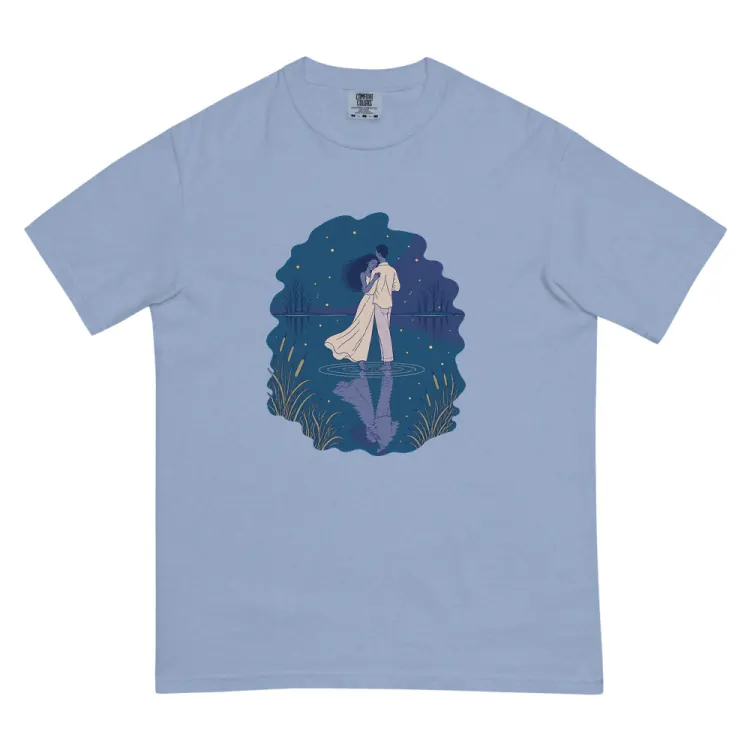 The The Lake Waltz Tee in Washed Denim.