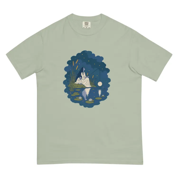 The Fishing for the Moon Tee in Bay.
