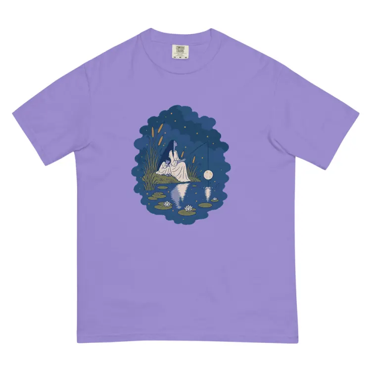 The Fishing for the Moon Tee in Violet.
