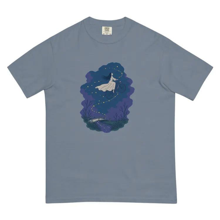 The Night Cyclist Tee in Blue Jean.