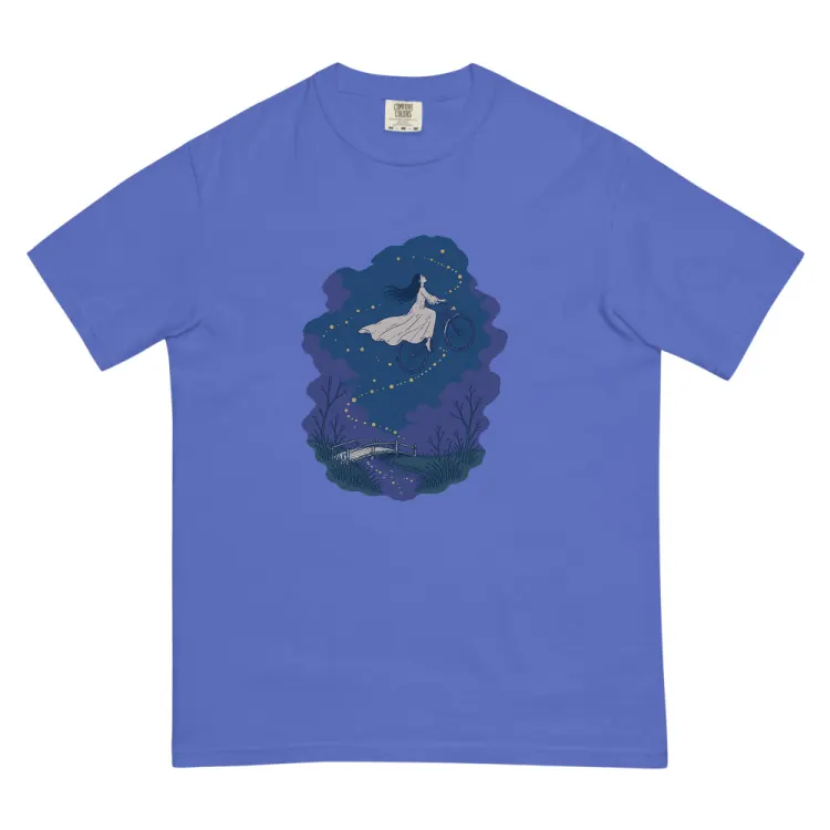 The Night Cyclist Tee in Flo Blue.