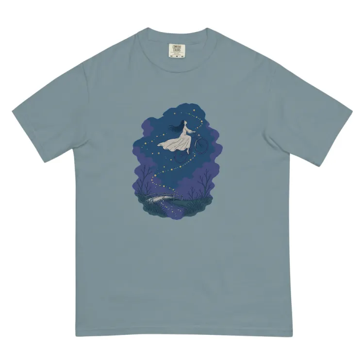 The Night Cyclist Tee in Ice Blue.
