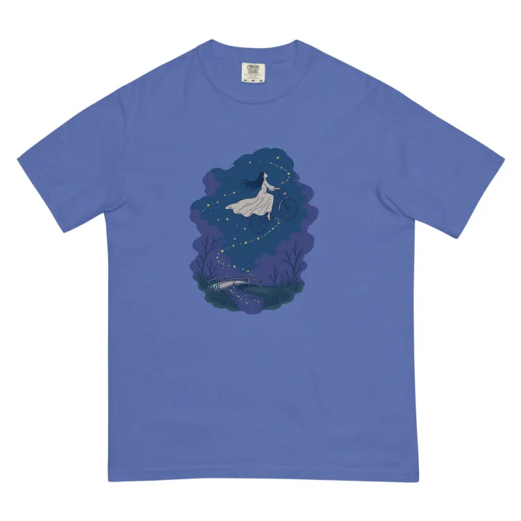 The Night Cyclist Tee in Mystic Blue.