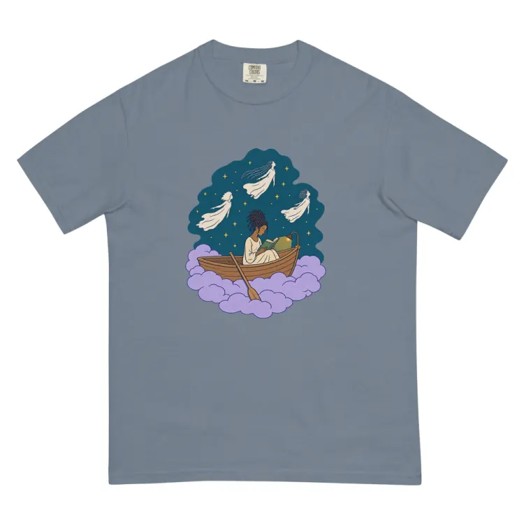 The The Night Reader Tee in Blue Jean.