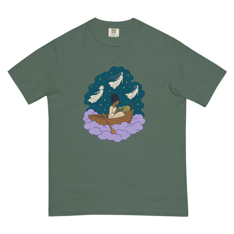 The The Night Reader Tee in Blue Spruce.