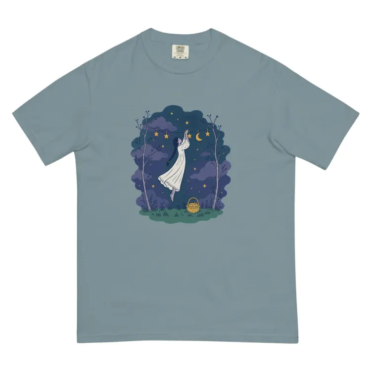 The Hanging the Stars Tee in Ice Blue.