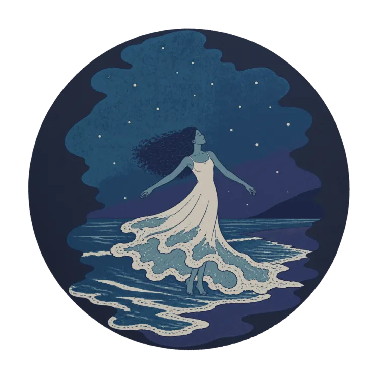 The The Tide Dancer Mouse Pad in Night.