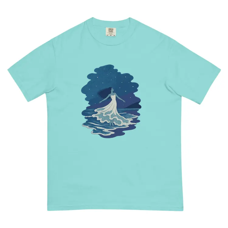 The The Tide Dancer Tee in Lagoon Blue.