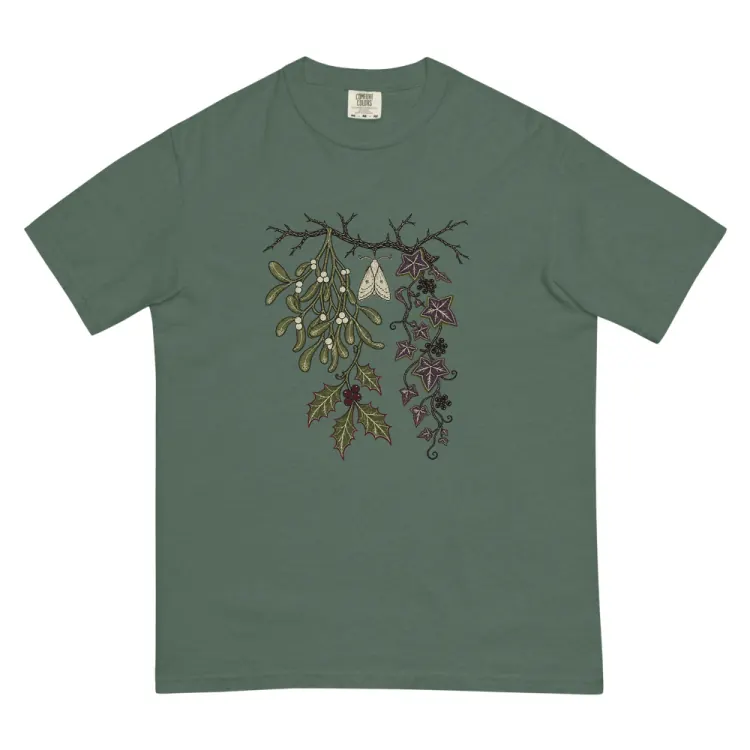 The Holly, Mistletoe & Ivy Tee in Blue Spruce.