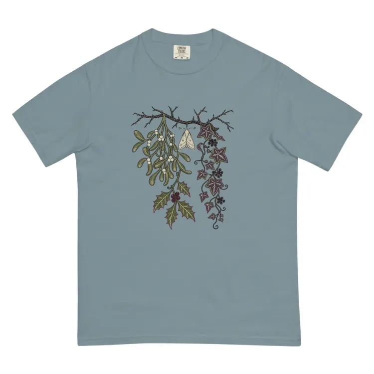 The Holly, Mistletoe & Ivy Tee in Ice Blue.