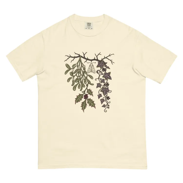 The Holly, Mistletoe & Ivy Tee in Ivory.