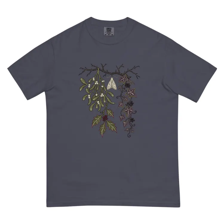 The Holly, Mistletoe & Ivy Tee in Navy.