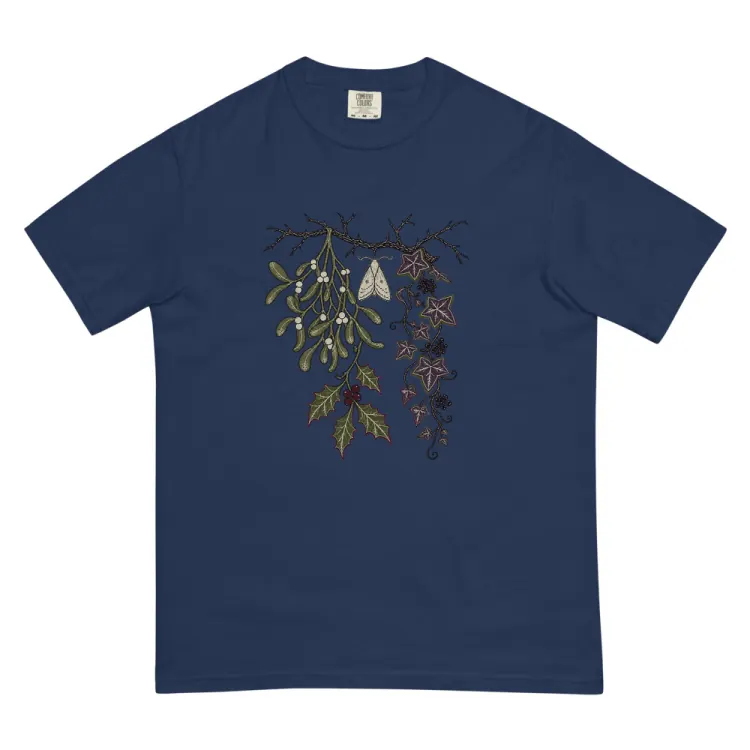 The Holly, Mistletoe & Ivy Tee in True Navy.