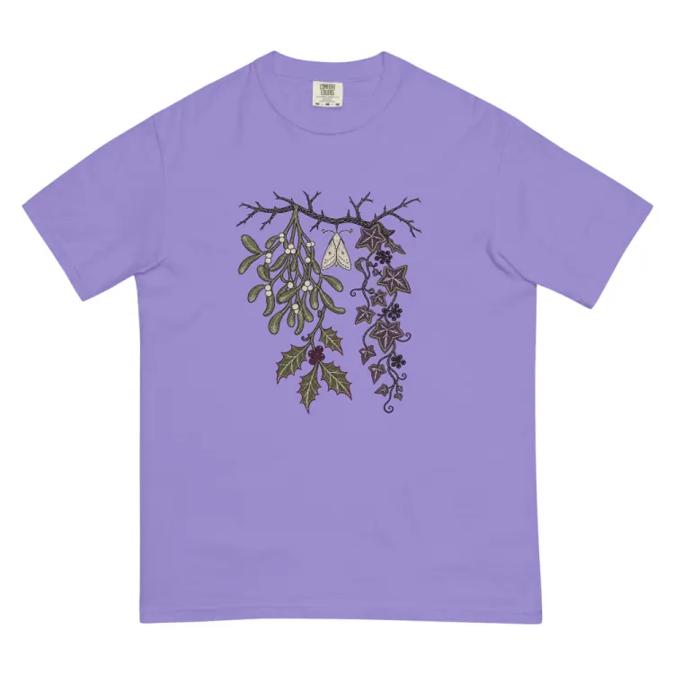 The Holly, Mistletoe & Ivy Tee in Violet.