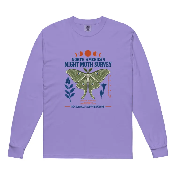 The North American Night Moth Survey Long Sleeve in Violet.