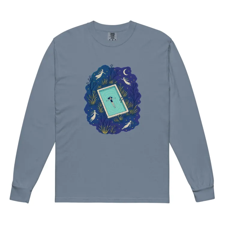 The The Night Pool Long Sleeve in Blue Jean.
