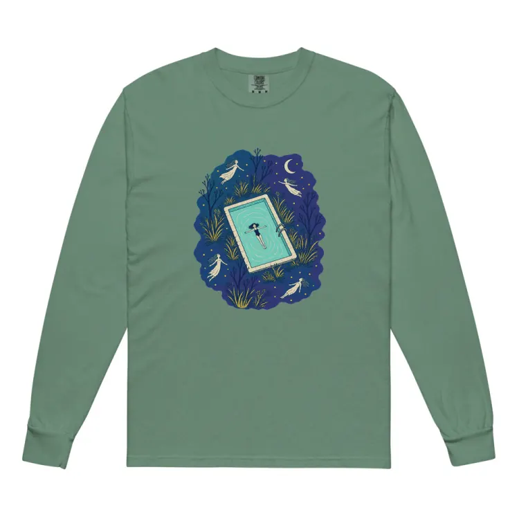 The The Night Pool Long Sleeve in Light Green.
