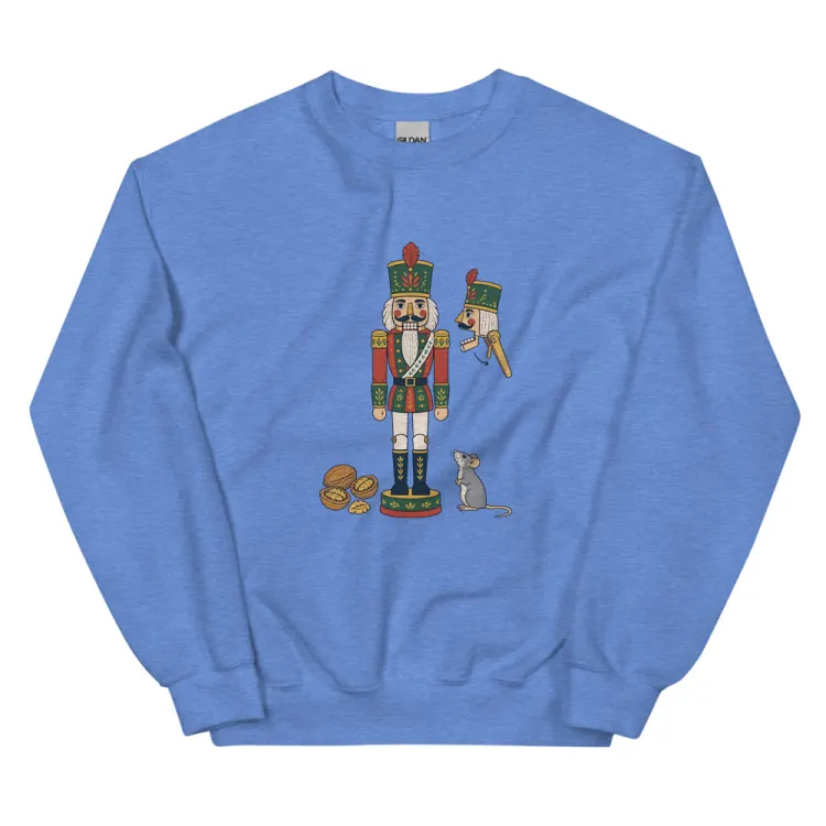 The Nutcracker Specimen Crewneck in Heather Deep Royal.