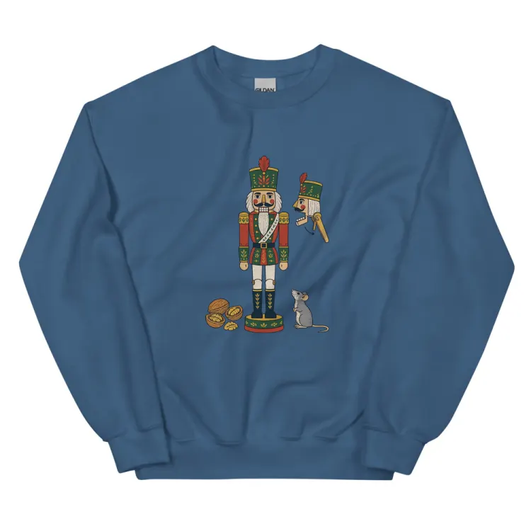 The Nutcracker Specimen Crewneck in Indigo Blue.