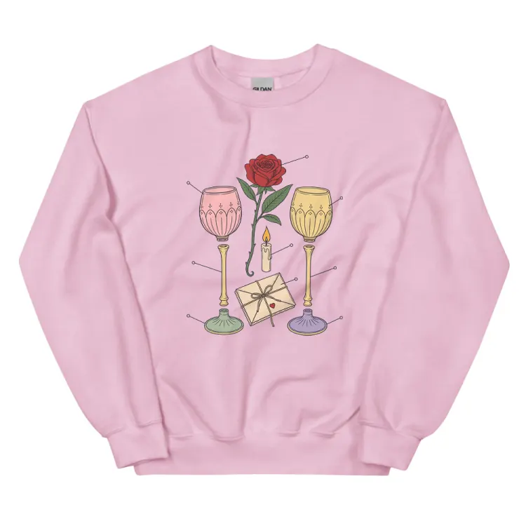 The Anatomy of an Anniversary Crewneck in Light Pink.