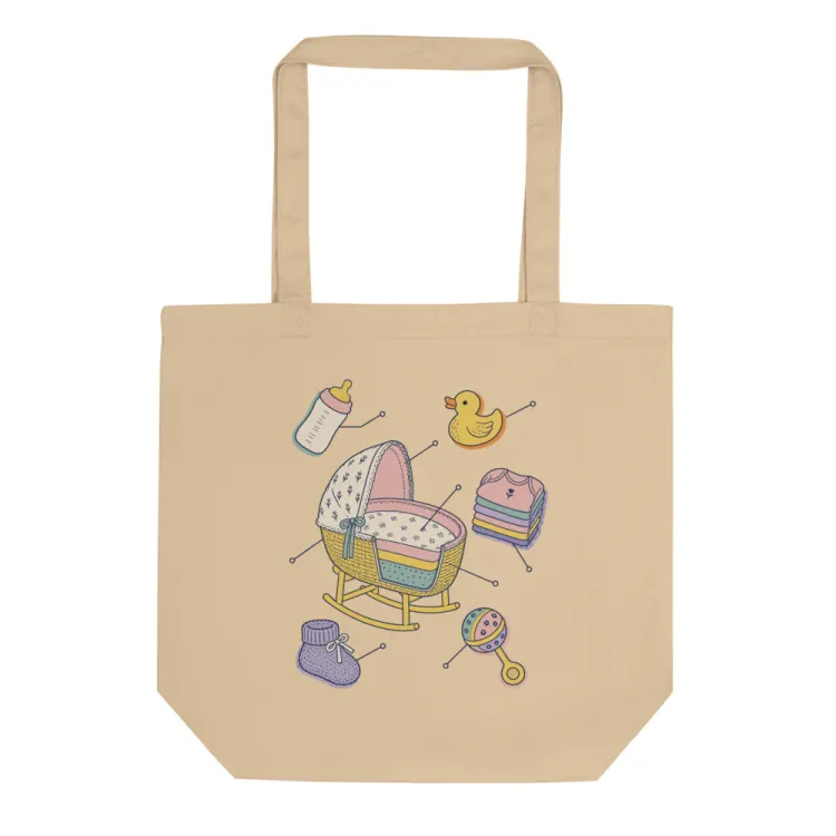 The Anatomy of a Baby Shower Tote in Oyster.
