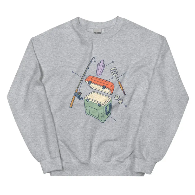 The Anatomy of a Bachelor Party Crewneck in Sport Grey.