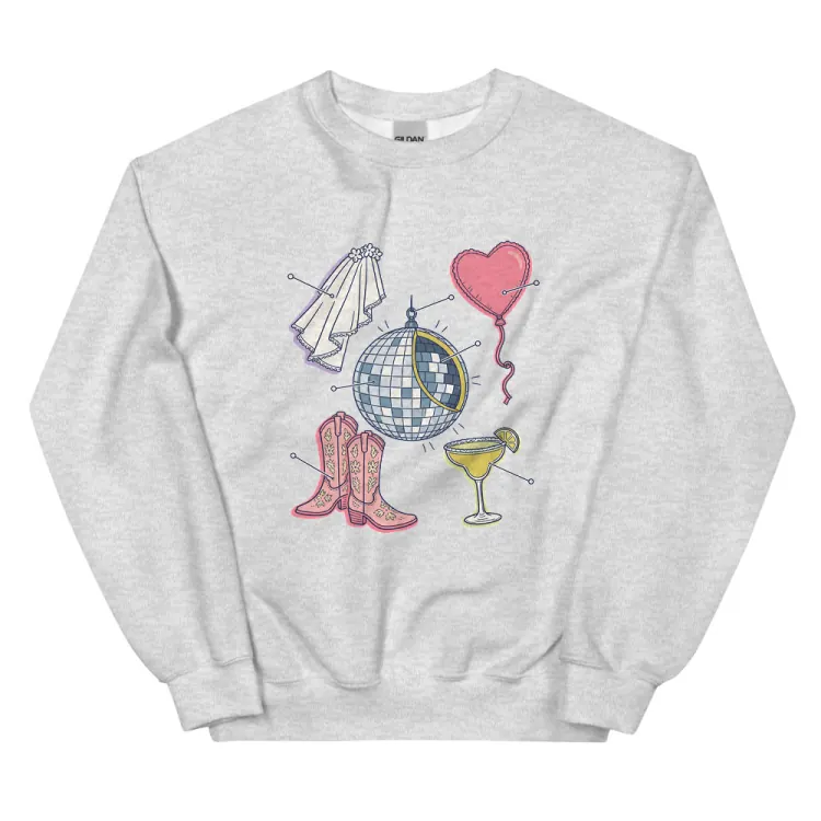 The Anatomy of a Bachelorette Crewneck in Ash.