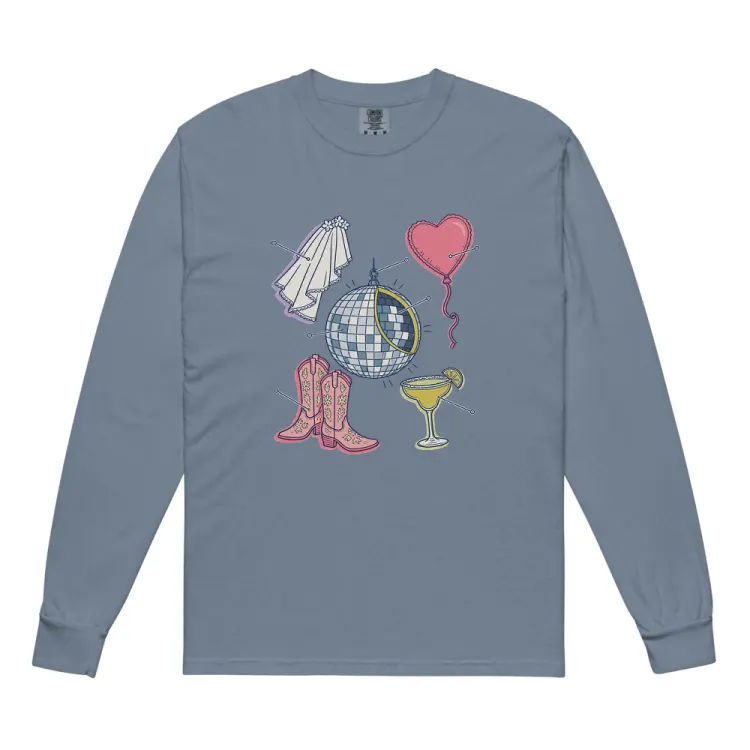 The Anatomy of a Bachelorette Long Sleeve in Blue Jean.