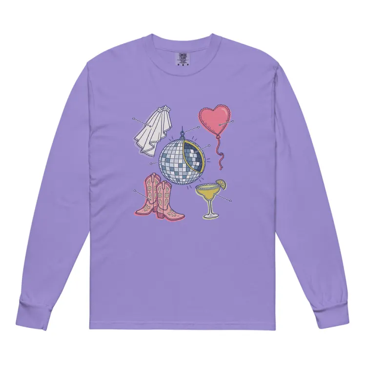 The Anatomy of a Bachelorette Long Sleeve in Violet.