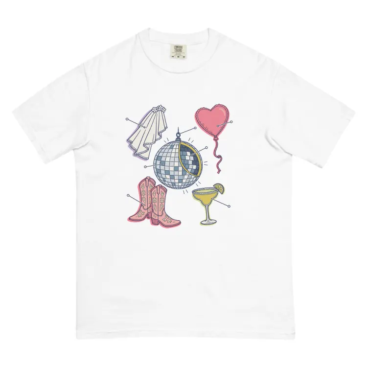 The Anatomy of a Bachelorette Tee in White.