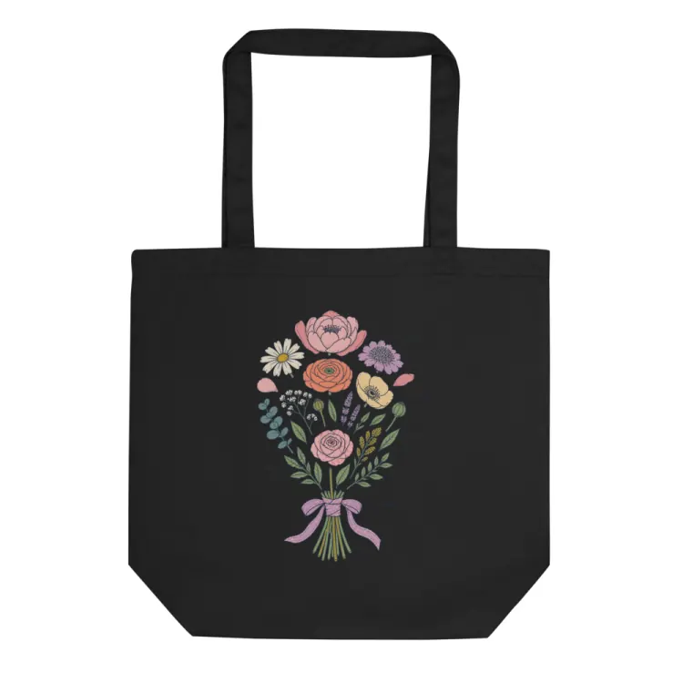 The Anatomy of a Bouquet Tote in Black.