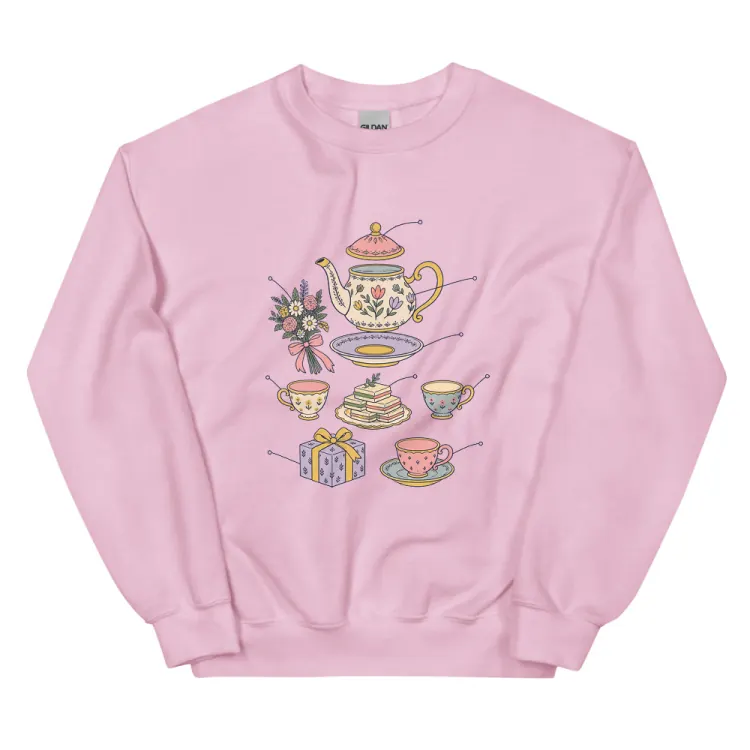 The Anatomy of a Bridal Shower Crewneck in Light Pink.
