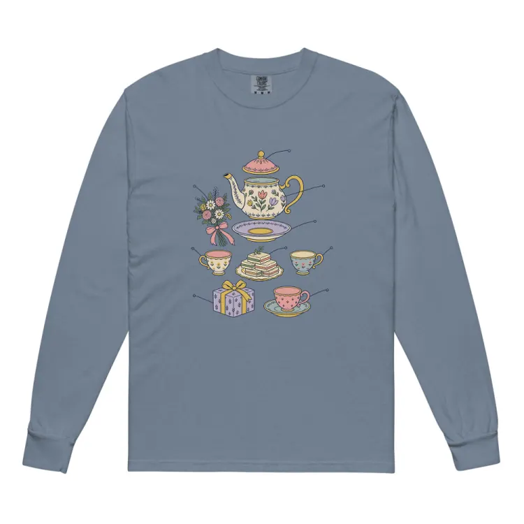 The Anatomy of a Bridal Shower Long Sleeve in Blue Jean.