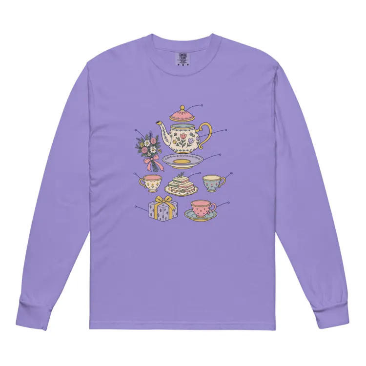 The Anatomy of a Bridal Shower Long Sleeve in Violet.