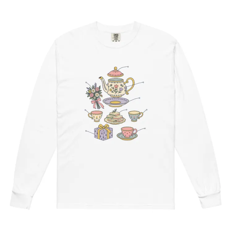 The Anatomy of a Bridal Shower Long Sleeve in White.