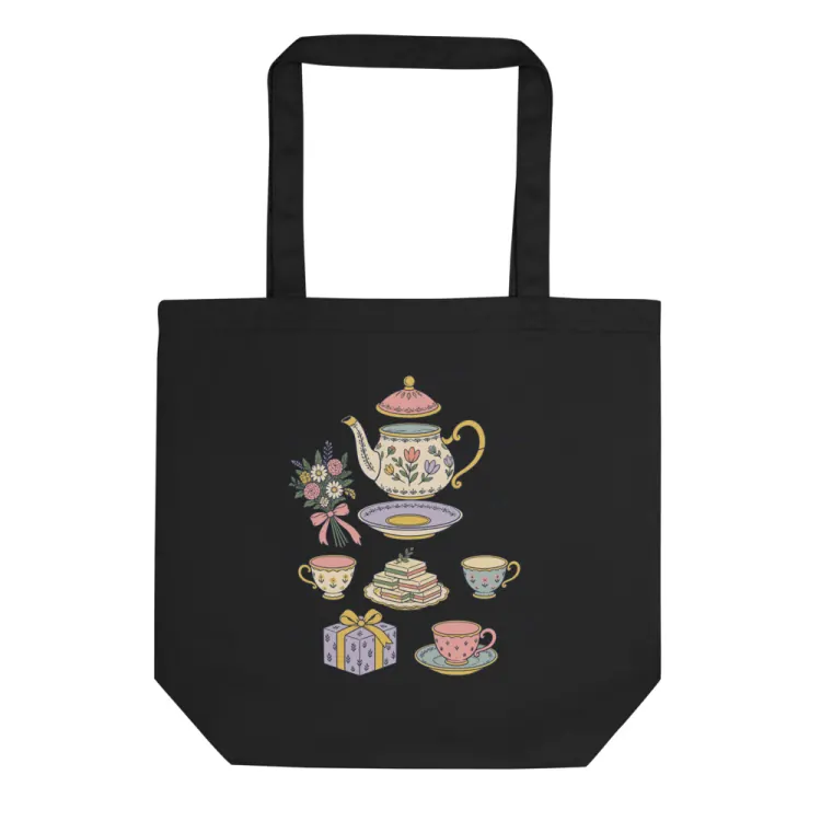 The Anatomy of a Bridal Shower Tote in Black.