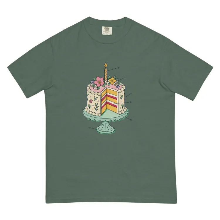 The Anatomy of a Birthday Cake Tee in Blue Spruce.