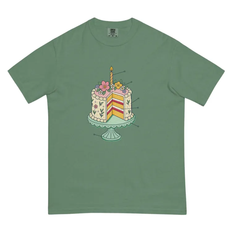The Anatomy of a Birthday Cake Tee in Light Green.