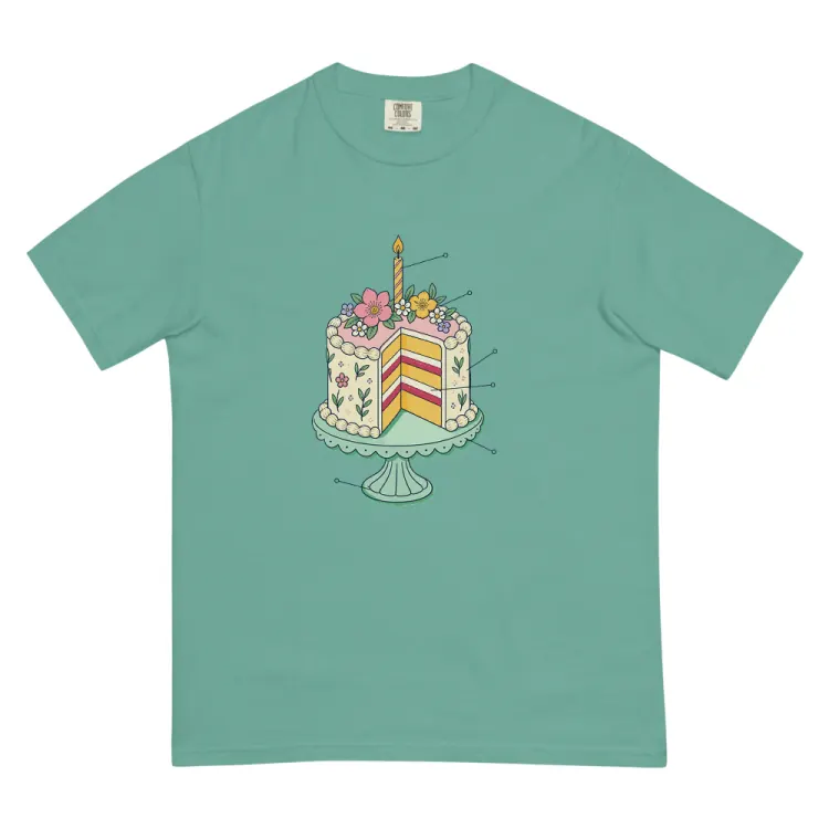 The Anatomy of a Birthday Cake Tee in Seafoam.