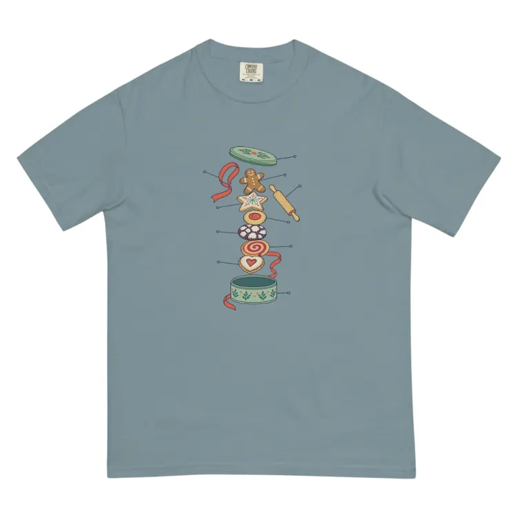 The Anatomy of a Cookie Swap Tee in Ice Blue.