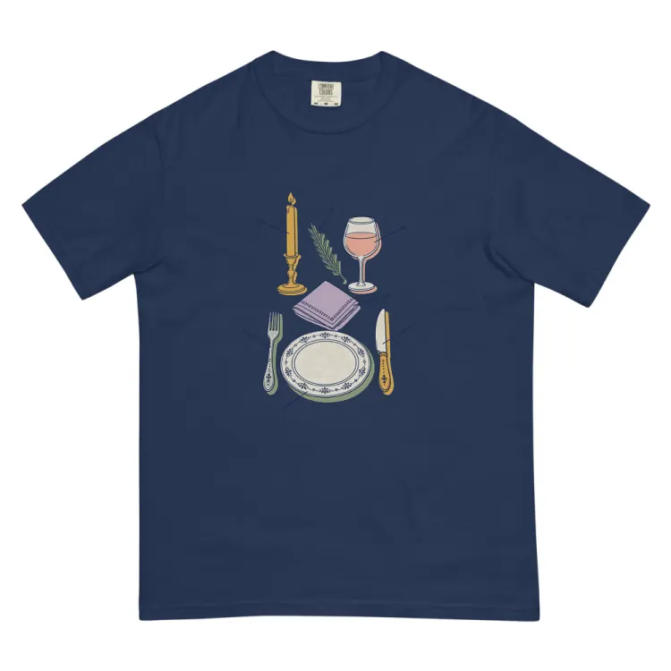 The Anatomy of a Dinner Party Tee in True Navy.