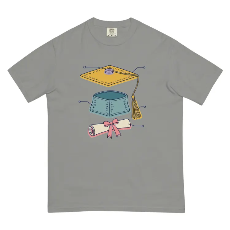The Anatomy of a Graduation Tee in Grey.