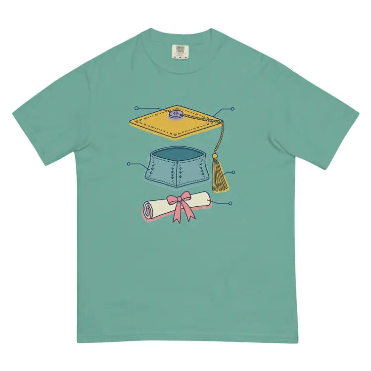 The Anatomy of a Graduation Tee in Seafoam.