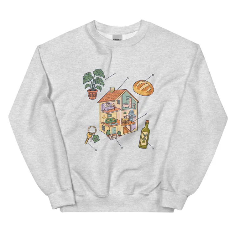 The Anatomy of a Housewarming Crewneck in Ash.