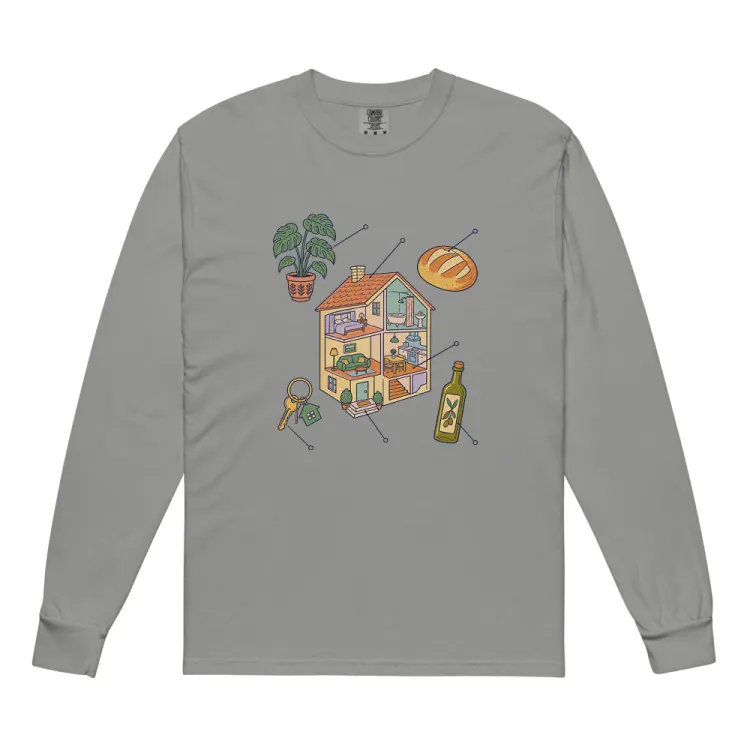 The Anatomy of a Housewarming Long Sleeve in Grey.