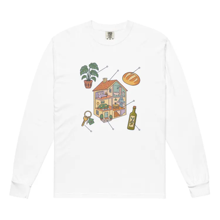 The Anatomy of a Housewarming Long Sleeve in White.