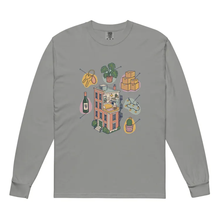 The Anatomy of an Apartment Housewarming Long Sleeve in Grey.