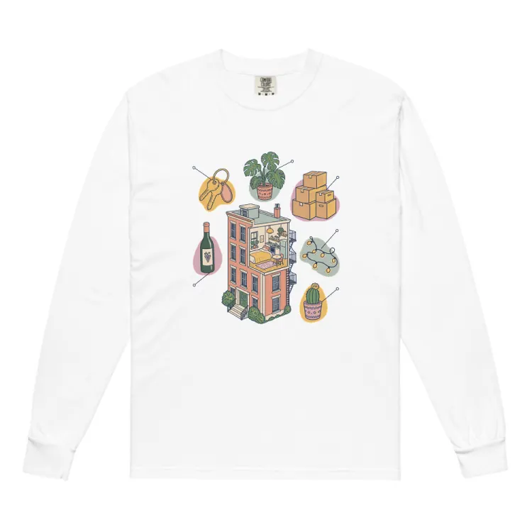 The Anatomy of an Apartment Housewarming Long Sleeve in White.